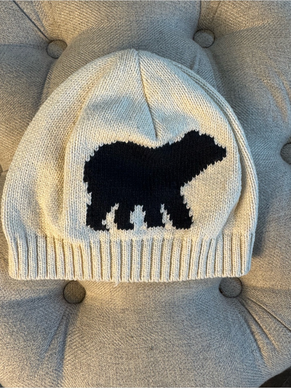 COTTON COUNTRY Bear Knit Beanie Hat Made in CANADA Kids Women's ONE SIZE